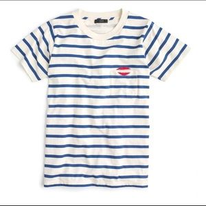 “J. Crew” Striped KISS Tee 💋